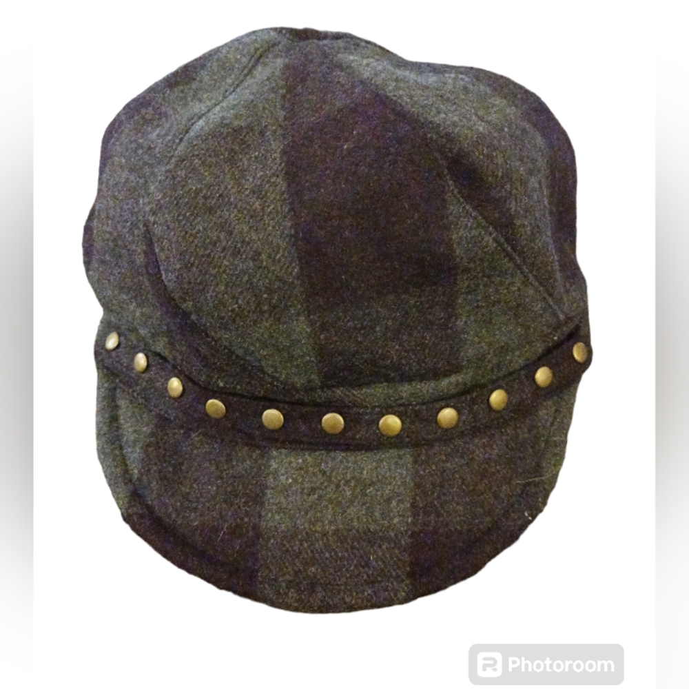 AUGUST Newsboy cap.  Womens.   One size.  Gray & Dark Purple.